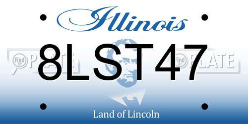 8LST47 Illinois License Plate