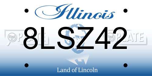 8LSZ42 Illinois License Plate