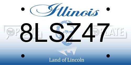 8LSZ47 Illinois License Plate