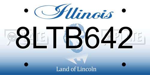 8LTB642 Illinois License Plate
