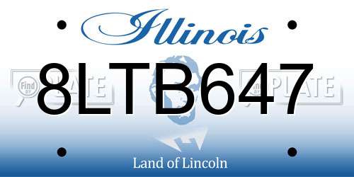8LTB647 Illinois License Plate