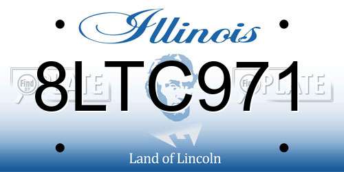 8LTC971 Illinois License Plate