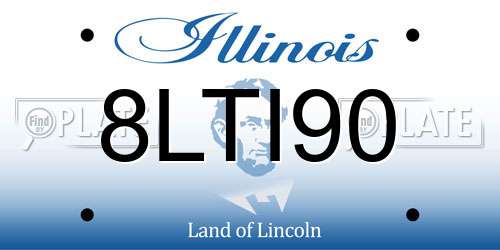 8LTI90 Illinois License Plate