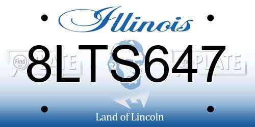 8LTS647 Illinois License Plate
