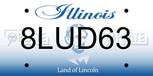 8LUD63 Illinois License Plate