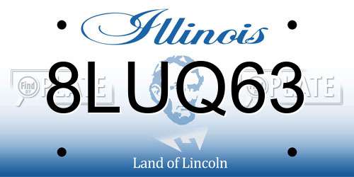 8LUQ63 Illinois License Plate