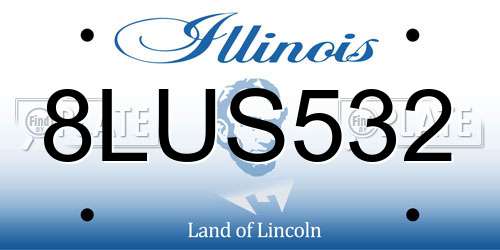 8LUS532 Illinois License Plate