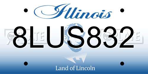 8LUS832 Illinois License Plate