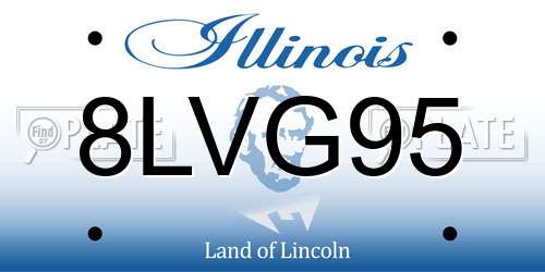 8LVG95 Illinois License Plate