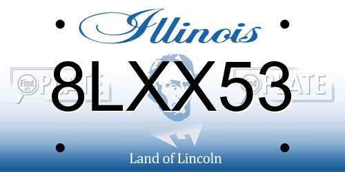 8LXX53 Illinois License Plate