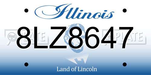 8LZ8647 Illinois License Plate