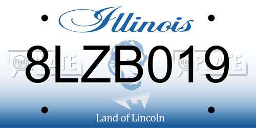 8LZB019 Illinois License Plate