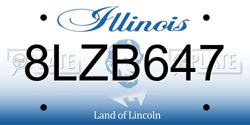 8LZB647 Illinois License Plate