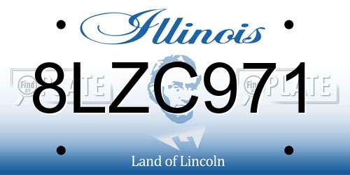 8LZC971 Illinois License Plate