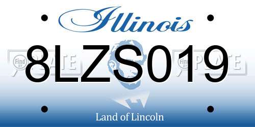 8LZS019 Illinois License Plate