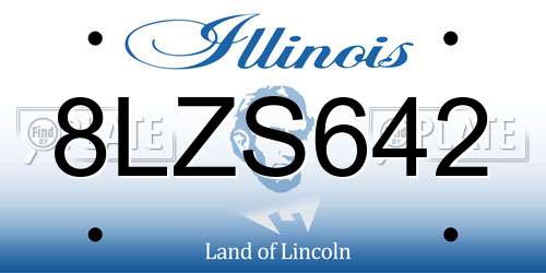 8LZS642 Illinois License Plate