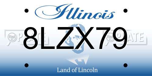 8LZX79 Illinois License Plate
