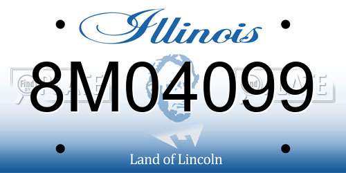 8M04099 Illinois License Plate