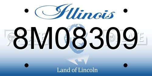 8M08309 Illinois License Plate