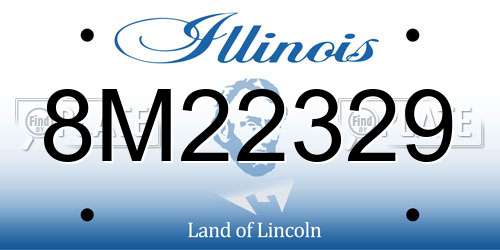 8M22329 Illinois License Plate