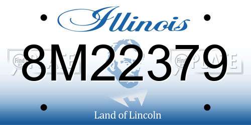 8M22379 Illinois License Plate