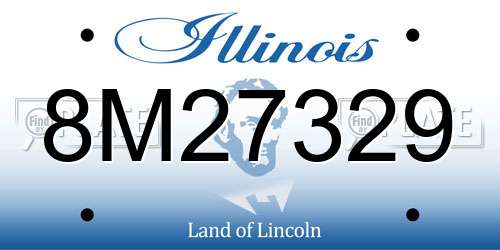 8M27329 Illinois License Plate