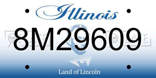 8M29609 Illinois License Plate