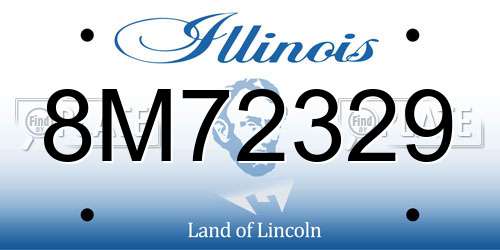 8M72329 Illinois License Plate