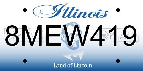 8MEW419 Illinois License Plate
