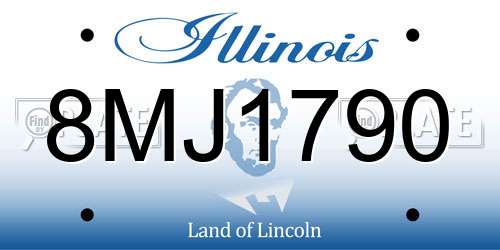 8MJ1790 Illinois License Plate