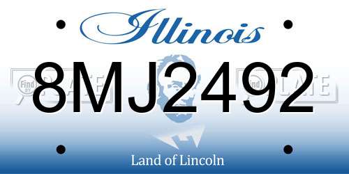 8MJ2492 Illinois License Plate
