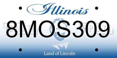 8MOS309 Illinois License Plate