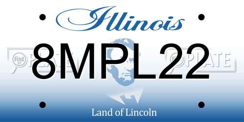 8MPL22 Illinois License Plate