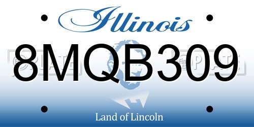 8MQB309 Illinois License Plate