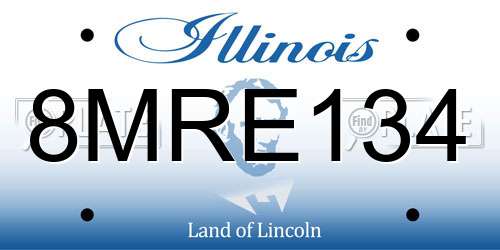 8MRE134 Illinois License Plate