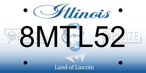 8MTL52 Illinois License Plate