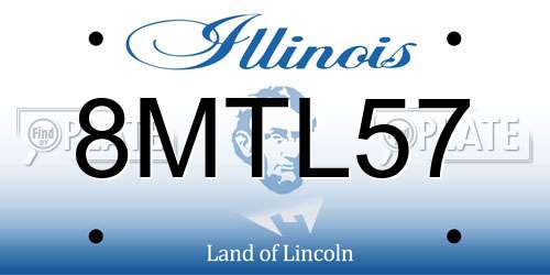 8MTL57 Illinois License Plate