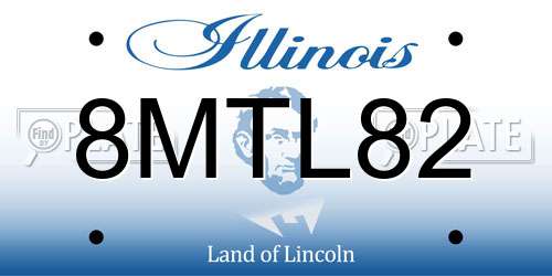 8MTL82 Illinois License Plate