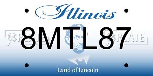 8MTL87 Illinois License Plate