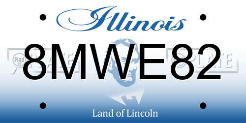 8MWE82 Illinois License Plate
