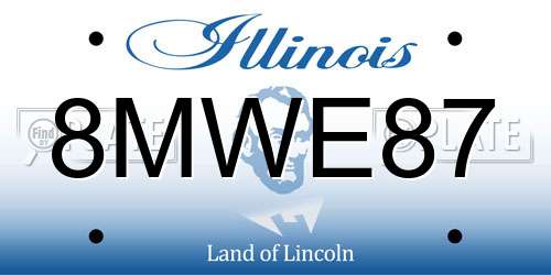 8MWE87 Illinois License Plate