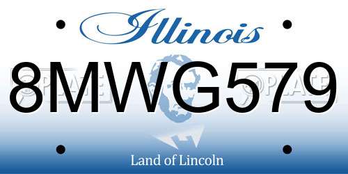 8MWG579 Illinois License Plate