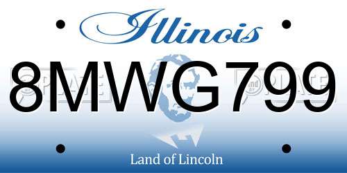 8MWG799 Illinois License Plate