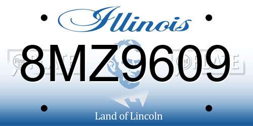 8MZ9609 Illinois License Plate