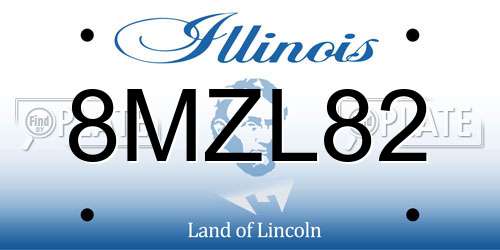 8MZL82 Illinois License Plate