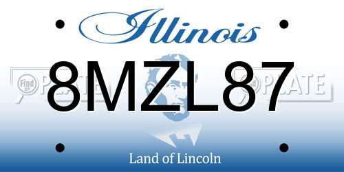 8MZL87 Illinois License Plate