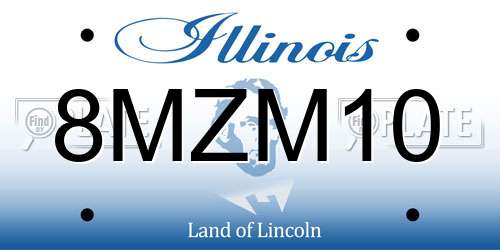 8MZM10 Illinois License Plate