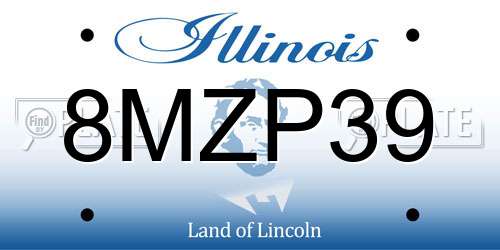 8MZP39 Illinois License Plate