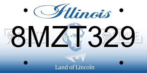 8MZT329 Illinois License Plate