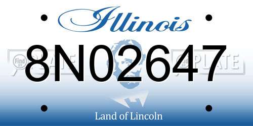 8N02647 Illinois License Plate